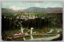 As The Lark Sees Shasta Springs Moutians Trains Unp Postcard picture