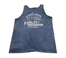 Vtg Chicago Harley-Davidson 2001 RK Stratman Blue Tank Top Mens Size XL USA Made picture