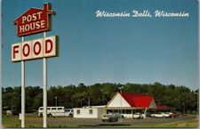 1960s Wisconsin Dells WI Postcard THE POST HOUSE RESTAURANT Highway 94 Roadside picture