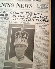 Coronation of King George VI and Queen Elizabeth w/ Photos 1937 old Newspaper picture