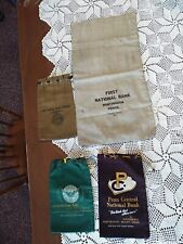 4 Vtg Cloth BANK Bags PENN CENTRAL UNION GRANGE FIRST NATIONAL Huntingdon PA picture