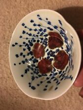 Vintage / Antique Chinese Blue & white with underglaze Red Porcelain Bowl marked picture