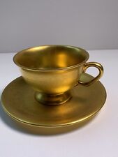 PICKARD USA 689 GOLD COLORED ROSE AND DAISY CUP AND SAUCER GOLD picture
