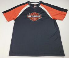 Harley Davidson Pullover Jersey Dry Fit Ttshirt Color Block Embroidered Large  picture