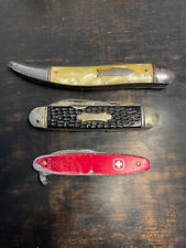 Junk drawer Lot Of 3 Vintage Pocket Knives - Imperial, Scout, Wenger  picture