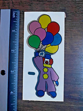 RARE Vintage 1980's 80’s BJ Decal Specialties FOIL Sticker CLOWN w/ BALLOONS picture