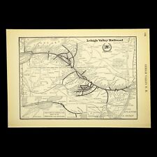 Vintage LEHIGH VALLEY Railroad Map Railway Towanda Pottsville Pennsylvania picture