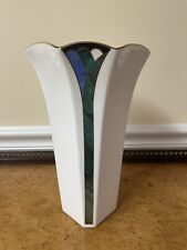 Vintage Lennox 10.5” Art Deco Style White & Multicolor Vase picture