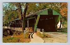 Newton Falls OH-Ohio, Covered Bridge, Antique, Vintage Postcard picture