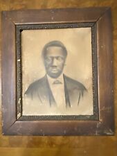 Vintage African American Man Etching Photo? Frame Rare Artwork picture