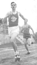 6C Photograph Action Shot Artistic POV Man Running Race Racetrack 1940's  picture