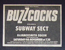 Buzzcocks Love Bites Era w/ Subway Sect London 1978 Mini Poster Type Concert Ad picture
