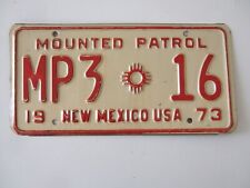 RARE   1973  NEW MEXICO MOUNTED PATROL LICENSE PLATE   MP3  ZIA SYMBOL 16    HTF picture