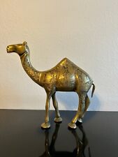 Vintage Egyptian Etched Brass Camel Antique/Figurine. 10in long/9in tall picture