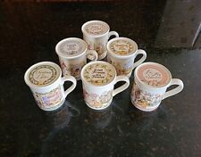SET OF 6 Watkins COUNTRY KIDS Mugs. Rustic Cottage, Various Holidays. 1990 picture