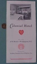 1927 Washington D.C. Colonial Hotel brochure Corner of 15th & M Sts. Northwest-- picture
