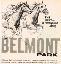 1959 BELMONT PARK Racetrack Horse Racing art VIntage Print Ad picture