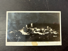 Vtg Postcard RPPC Night View of Tulsa Oklahoma Postmarked 1942 picture