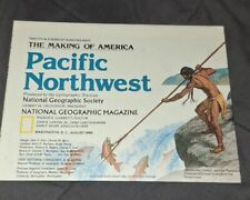 Map of Pacific Northwest, Making Of America, Nat. Geographic August 1986 Vintage picture
