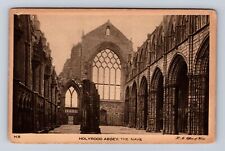 Edinburgh Scotland, Holyrood Abbey, The Nave, Vintage Souvenir History Postcard picture