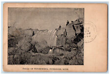 1908 Scenic View Falls Of Winnewissa Pipestone Minnesota MN Antique Postcard picture