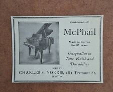 Vintage Antique Boston MA - McPhail Piano - 1923 Art AD Music Decor picture