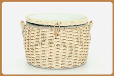 VTG Wicker Basket Round Sewing + Accessories picture
