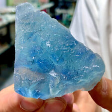 119G Natural transparent Blue fluorite Cube Quartz Crystal Mineral SpecimenChina picture