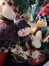 Adorable Vintage Holiday Winter 3 Snowmen picture