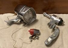 Vintage Square Chrome Bicycle Headlight With Generator & Taillight  - Untested picture