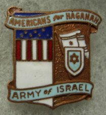30s 40s Americans for Haganah - Army of Israeli American Support Enameled Pin 3L picture