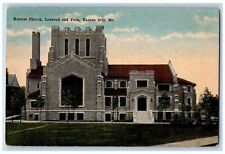 Kansas City Missouri MO Postcard Baptist Church Linwood And Park c1920's Trees picture
