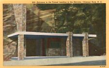Postcard NC Chimney Rock Entrance to Tunnel to Elevator Linen Vintage PC G8276 picture
