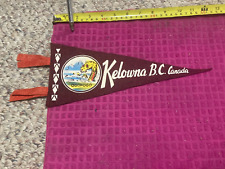 Vintage Kelowna BC British Columbia Canada Pennant Banner Flag OGOPOGO Ship Fast picture