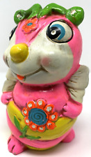 Vintage Chalkware  Pink Squirel Coin Bank Japan picture