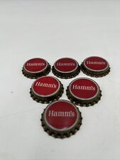 Vintage Lot of 6 Hamm's Beer Bottle Caps Cork lined Red/gold Rare Label Lot B picture
