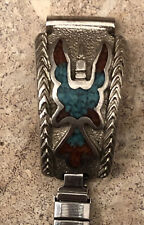 Vintage Nava Twist Navajo Turquoise Coral Watch Band Phoenix picture