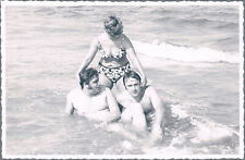 1960s Affectionate Men Trunks Bulge Pretty Women Bikini Beach Gay int Vint Photo picture