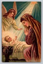 c1910 Baby Jesus Mary Angel North Star Light Beam Germany Christmas  P821 picture