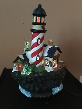 **Vintage FIBER OPTIC LIGHTHOUSE ON THE ROCKS LIGHTED COLOR-CHANGING XMAS ~VIDEO picture