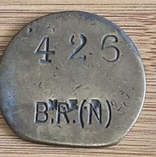 B.R (N)British Railway North 426 large Check Brass Small NER stamp  picture
