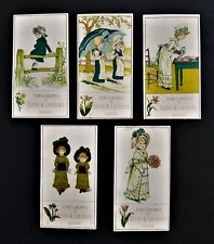 1880s antique 5p LOT ESTES & LAURIAT JUVENILE BOOK ad trade cards kate greenaway picture