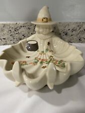 Lenox Occasional Halloween Witch Fall Leaves Ivory Porcelain Candy Dish Bowl  picture