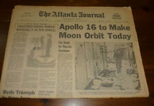 The Atlanta Journal April 19, 1972 Apollo 16 Moon Orbit Newspaper picture