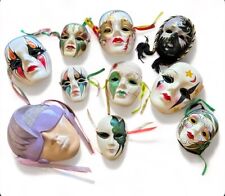 Mardi Gras Porcelain/Ceramic Wall Art Face Masks Lot, Theatre Decor picture