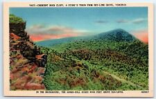 Postcard VA Crescent Rock Cliff Hawks Bill Linen View Vtg I3 picture