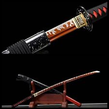 Hand Forged raging fire Red T1095 steel blade Japanese samurai Full Tang Katana picture