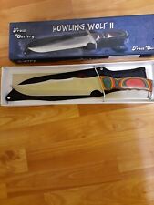 Frost Cutlery Fixed Blade knife Howling Wolf ll Nylon Sheath Wood Handle  picture