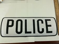 Police Back Patch Large  for sew on.10 7/8 “ by 4” inches White &Black  letters picture