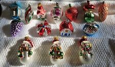 Vintage Columbia Blown Glass Christmas Ornaments Italy Lot of 14. Hand Blown picture